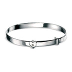 D For Diamond Heart Expanding Bangle with Diamond