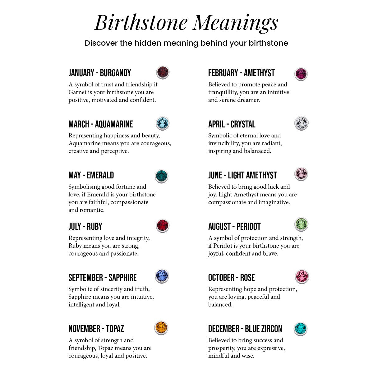 Beginnings Crystal Birthstone Charm