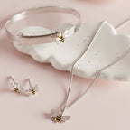 D For Diamond Enamel Bee Necklace with Diamond