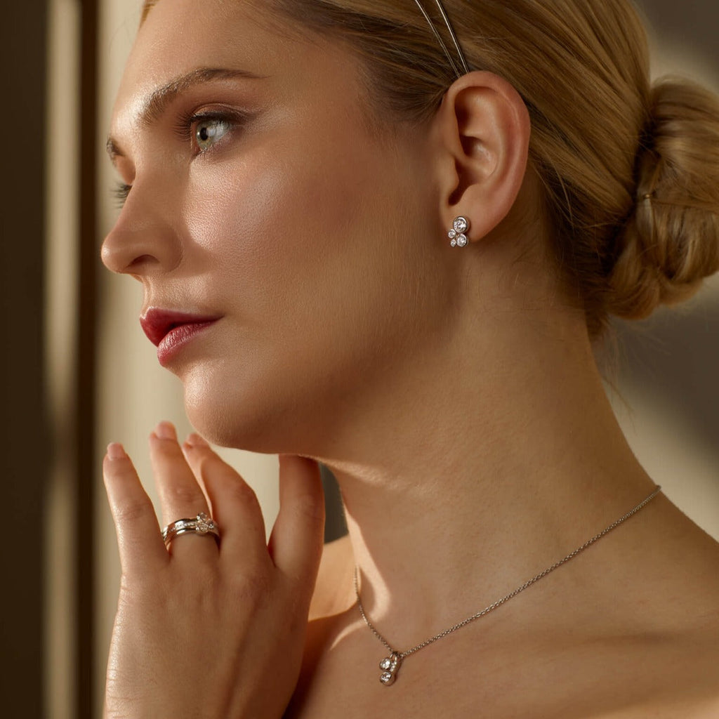 Diamonfire Double Zirconia Pendant Necklace