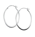 Beginnings Oval Flat Edge Hoop Earrings