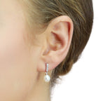 Beginnings Freshwater Pearl and Cubic Zirconia Drop Earrings