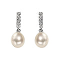 Beginnings Freshwater Pearl and Cubic Zirconia Drop Earrings