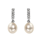 Beginnings Freshwater Pearl and Cubic Zirconia Drop Earrings