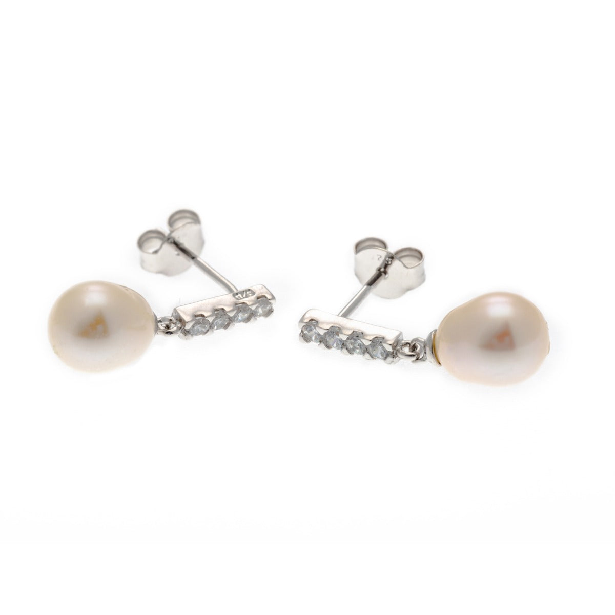 Beginnings Freshwater Pearl and Cubic Zirconia Drop Earrings