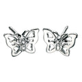 D For Diamond Filigree Butterfly Stud Earrings with Diamond