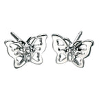 D For Diamond Filigree Butterfly Stud Earrings with Diamond