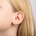 D For Diamond Filigree Butterfly Stud Earrings with Diamond