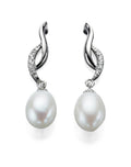 Beginnings Freshwater Pearl and Cubic Zirconia Twist Earrings
