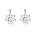 D For Diamond Enamel Daisy Stud Earrings with Diamonds