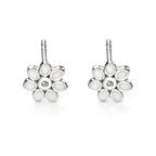 D For Diamond Enamel Daisy Stud Earrings with Diamonds