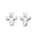 D For Diamond Cross Stud Earrings with Diamond