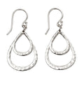 Beginnings Hammered Double Teardrop Drop Earrings