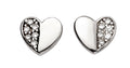 Beginnings Half Pave Cubic Zirconia Heart Stud Earrings