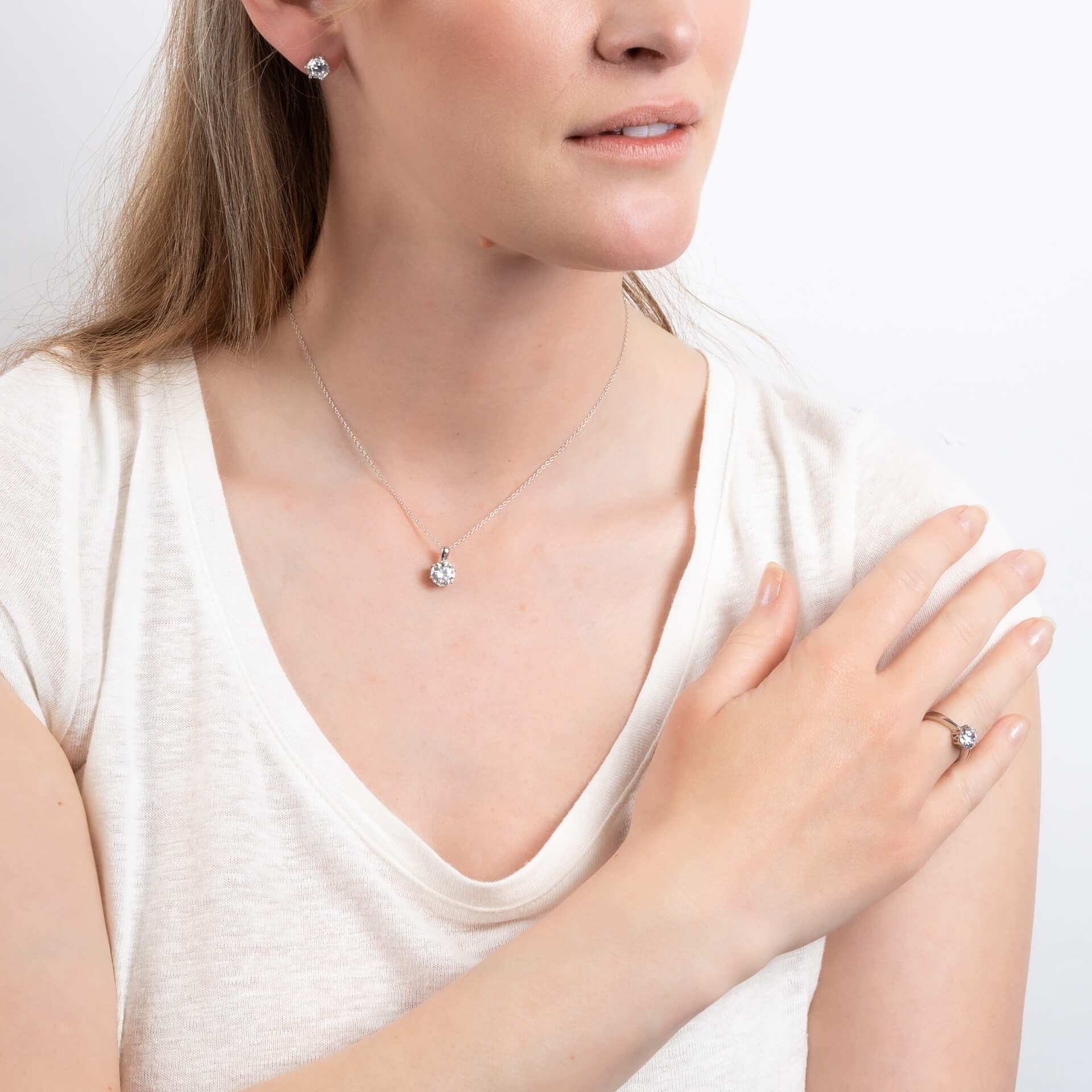 Diamonfire Six Claw Carat Pendant