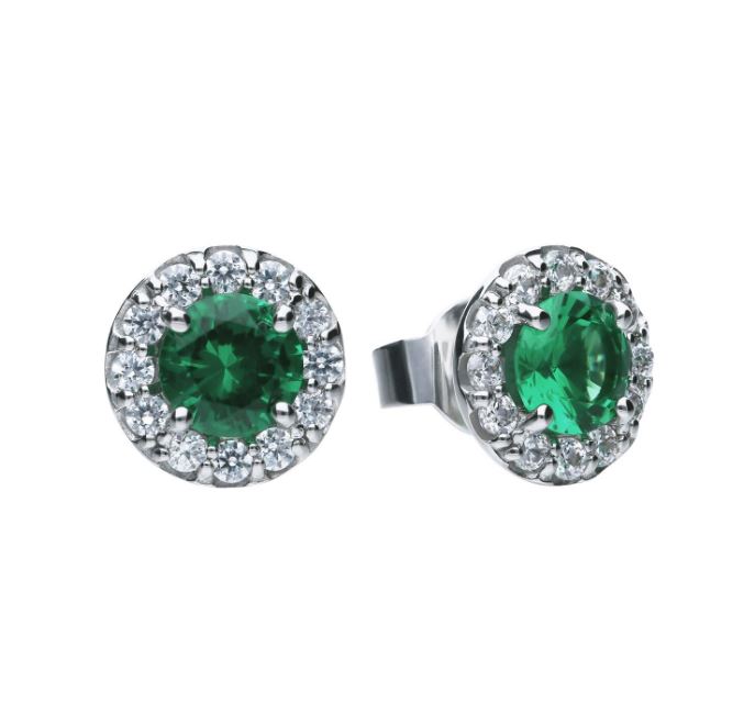 Diamonfire Round Colour Pave Stud Earrings
