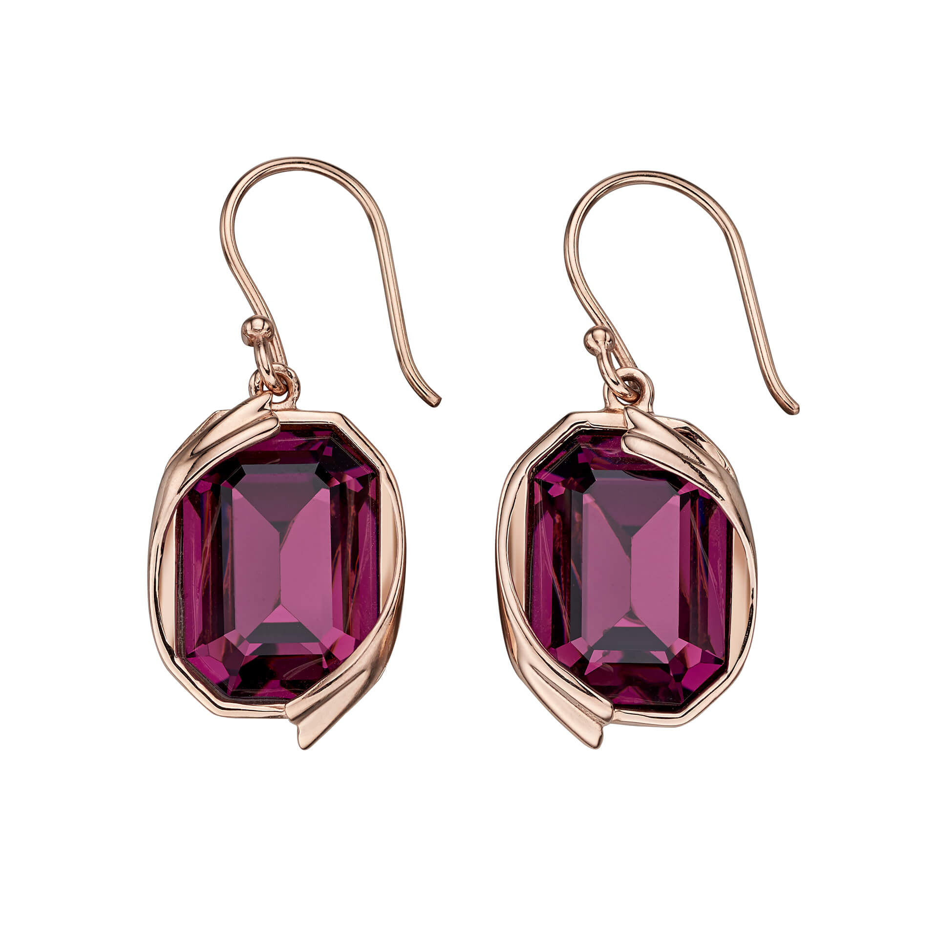 Beginnings Ribbon Drop Earrings with Amethyst Crystal
