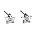 D For Diamond Star Stud Earrings with Diamond