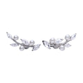 Diamonfire Crawler Earrings with Pearls and Zirconia