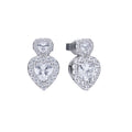 Diamonfire Double Heart Vintage Style Earrings