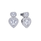 Diamonfire Double Heart Vintage Style Earrings