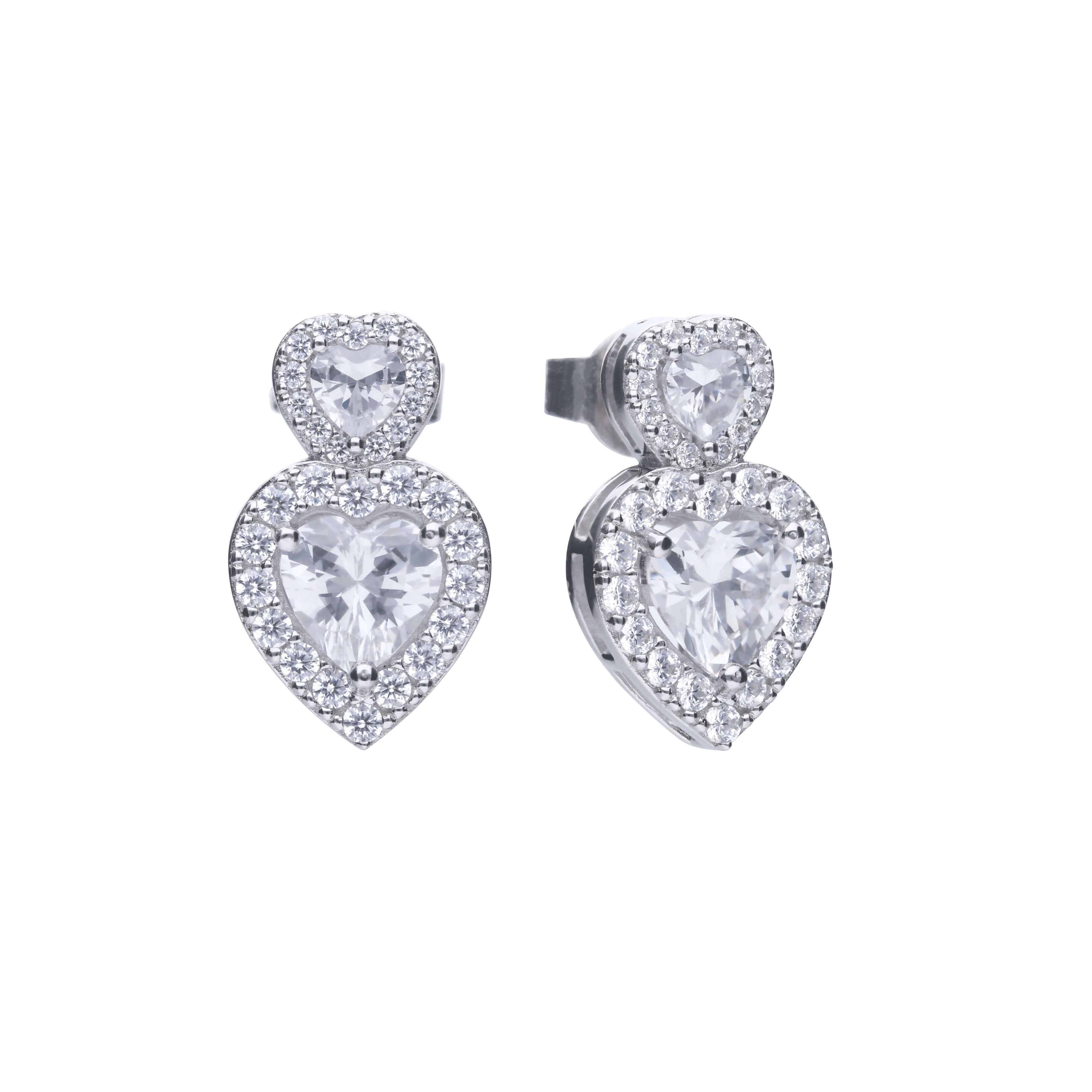 Diamonfire Double Heart Vintage Style Earrings