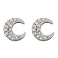 Beginnings Crescent Moon Stud Earrings with Cubic Zirconia