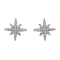 Beginnings Pave Set Cubic Zirconia Starburst Stud Earrings
