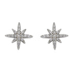 Beginnings Pave Set Cubic Zirconia Starburst Stud Earrings