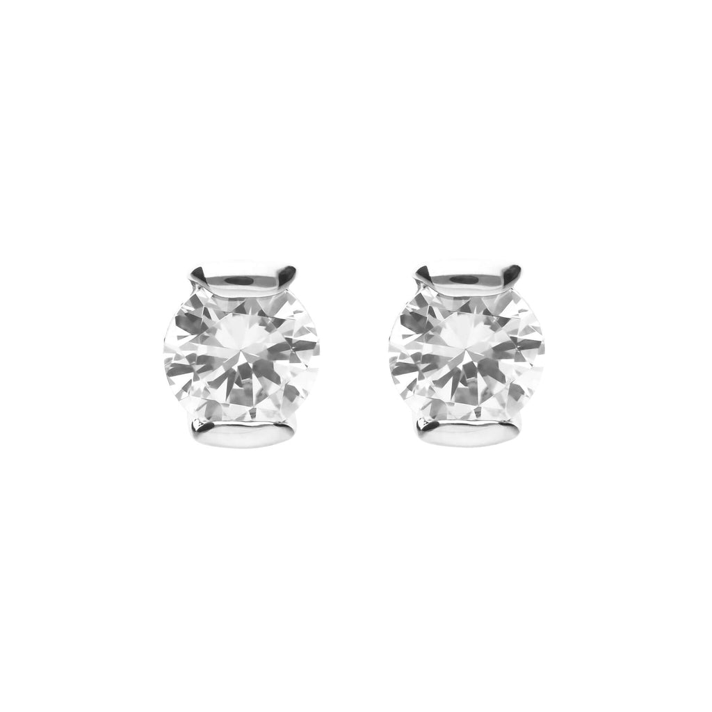 Diamonfire Semi Bezel Set Zirconia Stud Earrings