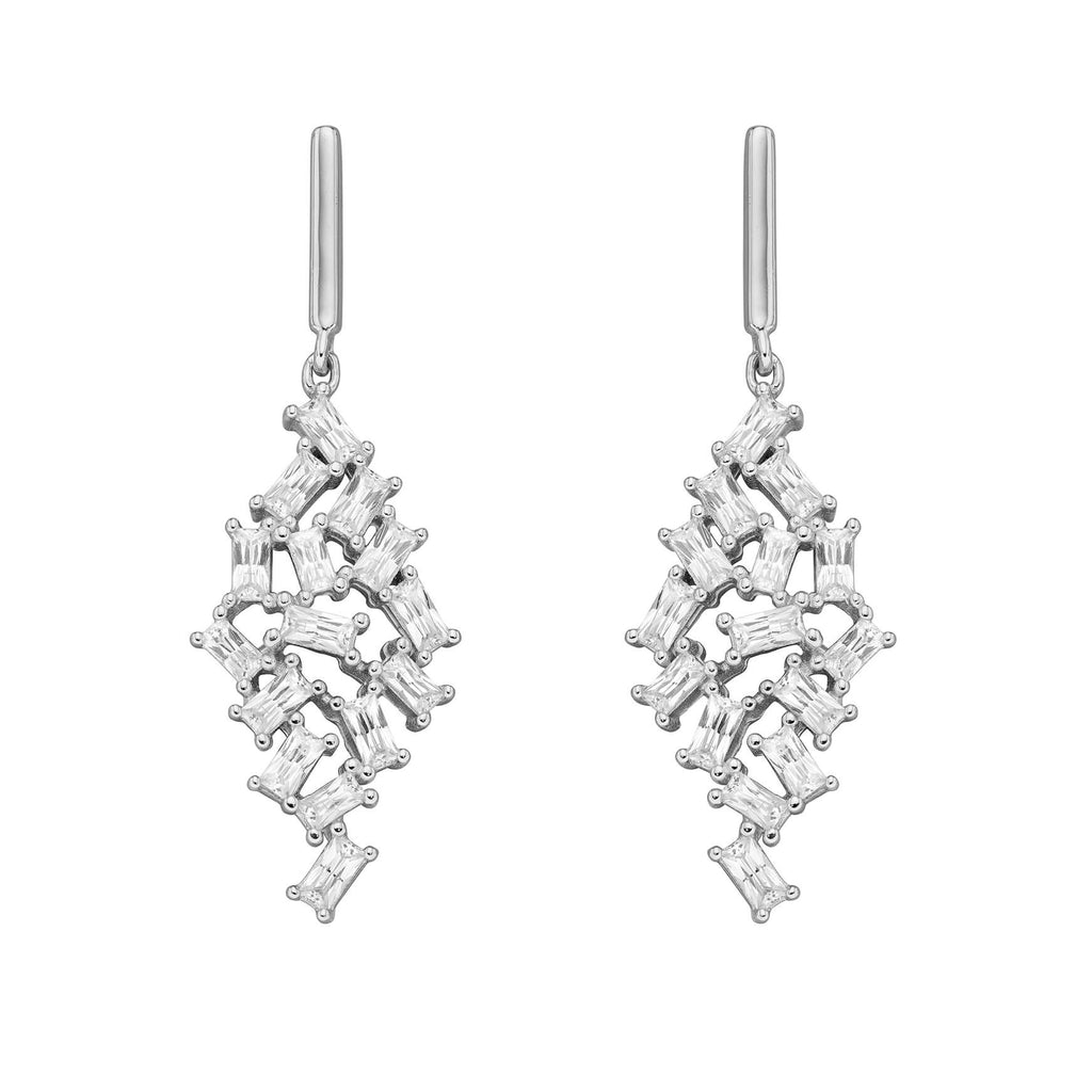 Diamonfire Baguette Zirconia Scatter Drop Earrings
