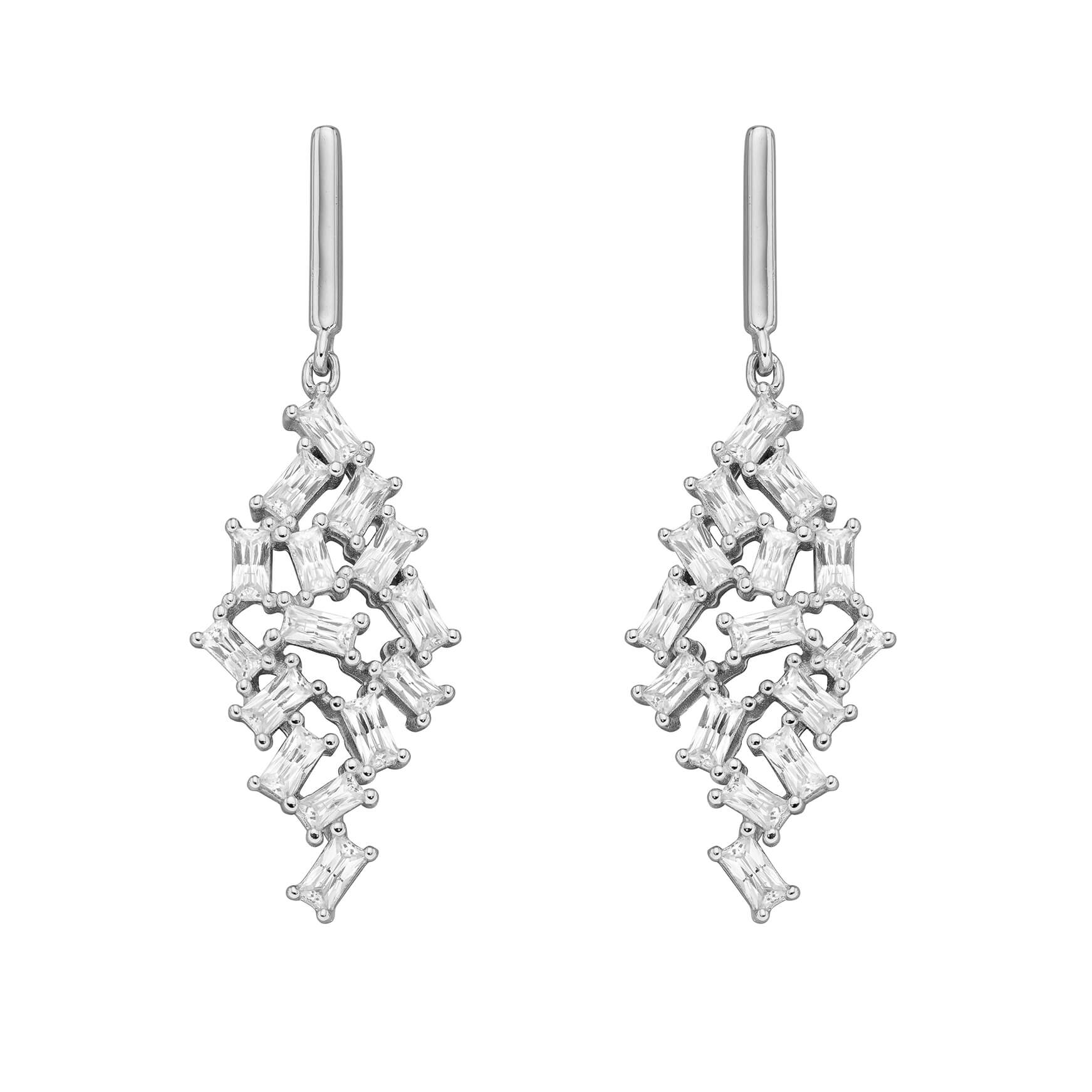 Diamonfire Baguette Zirconia Scatter Drop Earrings