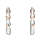 Beginnings Bamboo Stem Half Hoop Earrings with Rose Gold Plated Detail