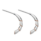 Beginnings Bamboo Stem Half Hoop Earrings with Rose Gold Plated Detail