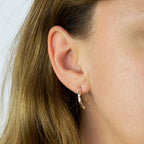 Beginnings Bamboo Stem Half Hoop Earrings with Rose Gold Plated Detail