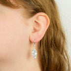 Beginnings Split Leaf Drop Earrings with Mother of Pearl