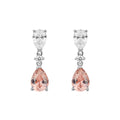 Diamonfire Teardrop Shaped Pink Zirconia Drop Earrings