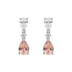 Diamonfire Teardrop Shaped Pink Zirconia Drop Earrings