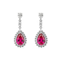 Diamonfire Teardrop and Pave Surround Earrings