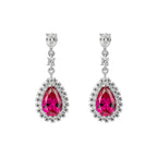 Diamonfire Teardrop and Pave Surround Earrings
