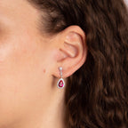 Diamonfire Teardrop and Pave Surround Earrings