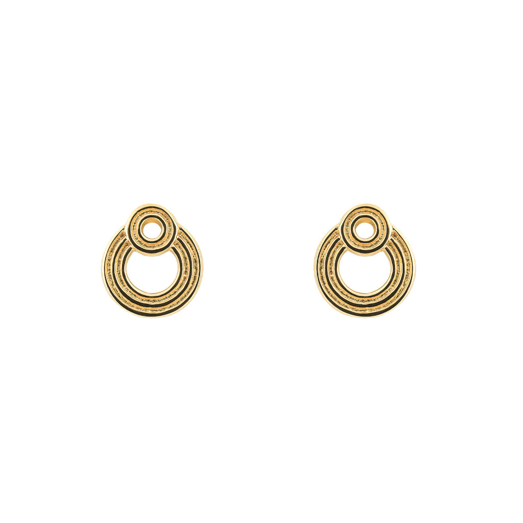 Beginnings Ridged Double Open Circle Stud Earrings