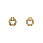 Beginnings Ridged Double Open Circle Stud Earrings