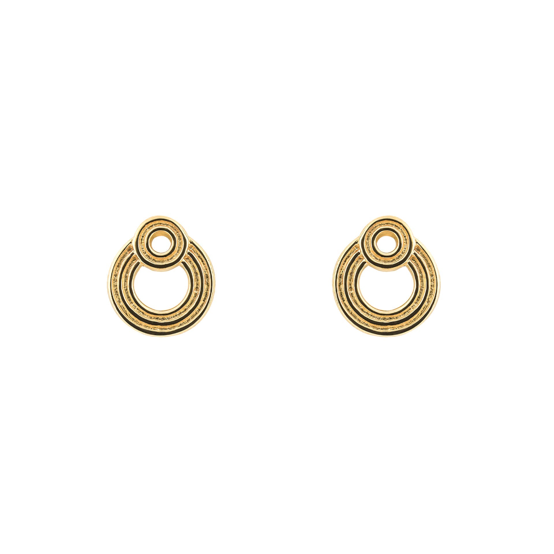 Beginnings Ridged Double Open Circle Stud Earrings