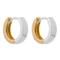 Beginnings Two Tone Flat Huggie Hoop Earrings