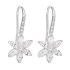 Beginnings Flower Drop Earrings with Cubic Zirconia