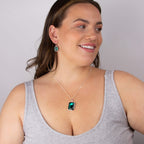 Beginnings Elongated Octagon Crystal Drop Earrings