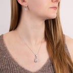 Diamonfire Tri-Stone Drop Pendant