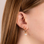 Diamonfire Assembled Hoop Earrings with Shell Pearl
