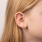 D For Diamond Enamel Hot Air Balloon Stud Earrings with Diamond